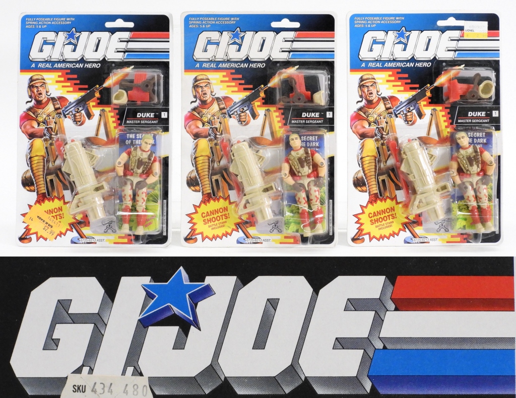 3PC 1992 HASBRO GI JOE ARAH DUKE