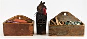 3PC 19C PRIMITIVE FOLK ART WOO