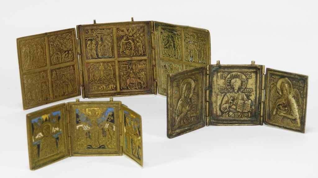 3PC 19C RUSSIAN TRI-FOLD BRASS