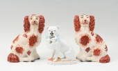3PC. 2 STAFFORDSHIRE DOGS & 1