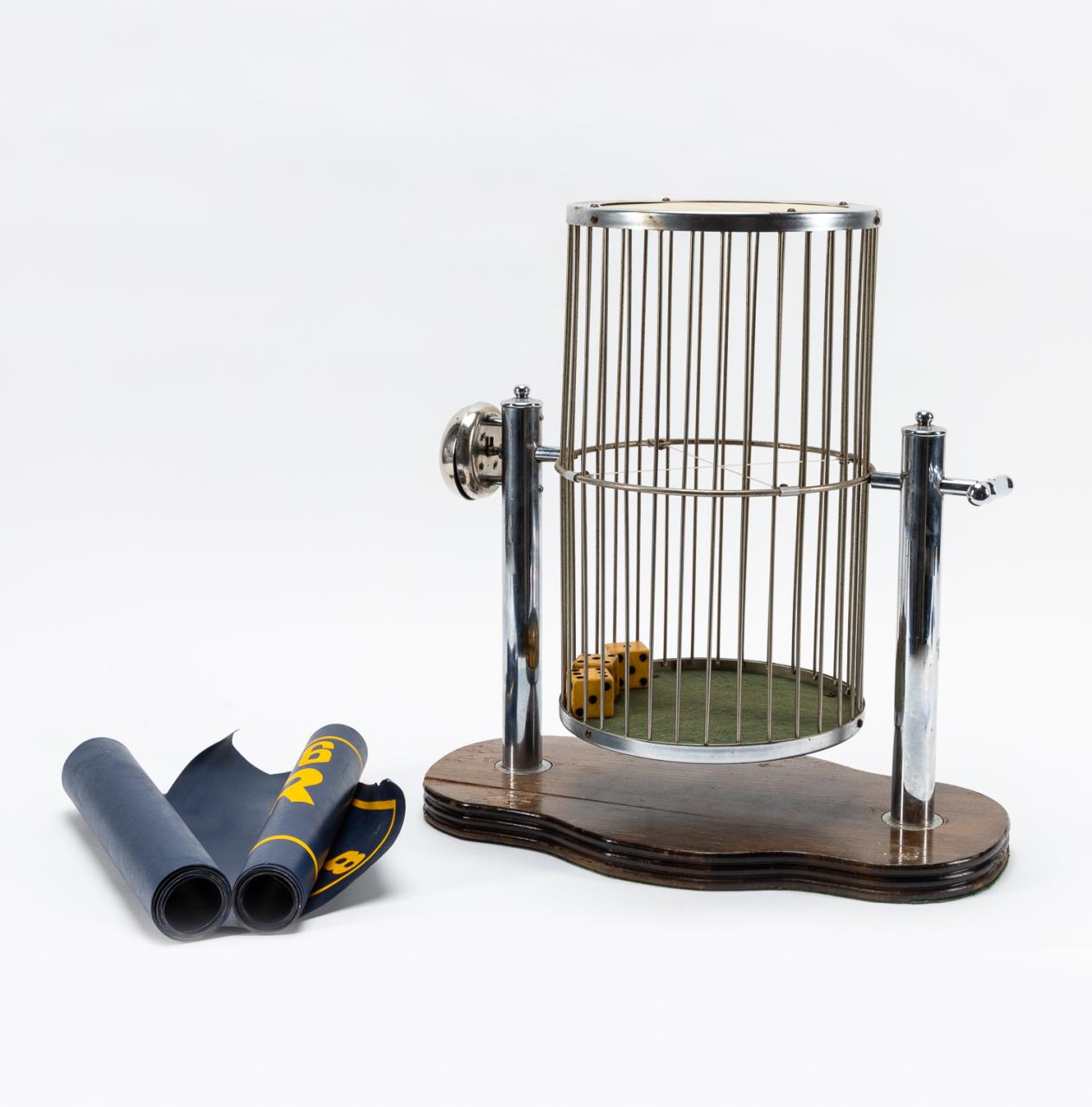 3PC, 20TH C. CHUCK-A-LUCK GAME WITH