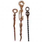 (3PC) AFRICAN CARVED WALKING S