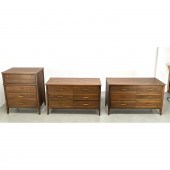 3pc American modern walnut bed