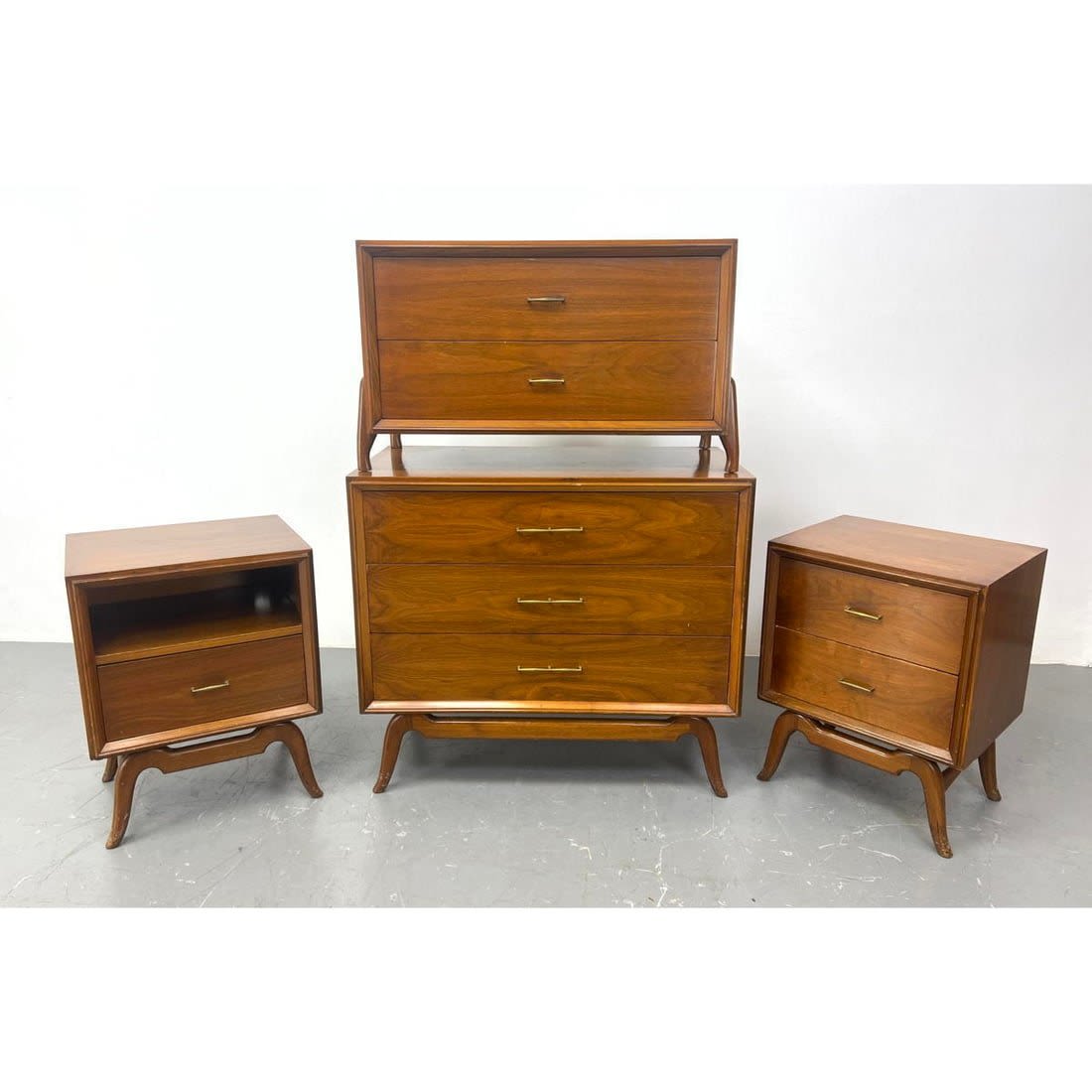 3pc American Modern Walnut