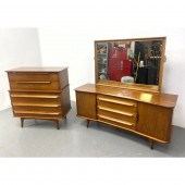 3pc American Modern Walnut Bed