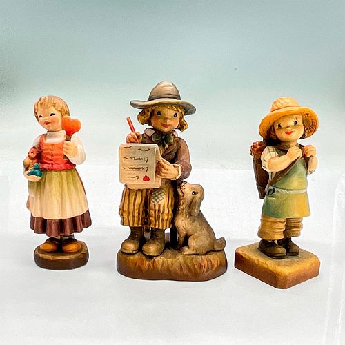 3PC ANRI ITALY WOOD CARVED