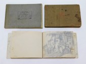 3PC ANTIQUE 19C. SKETCHBOOKS P