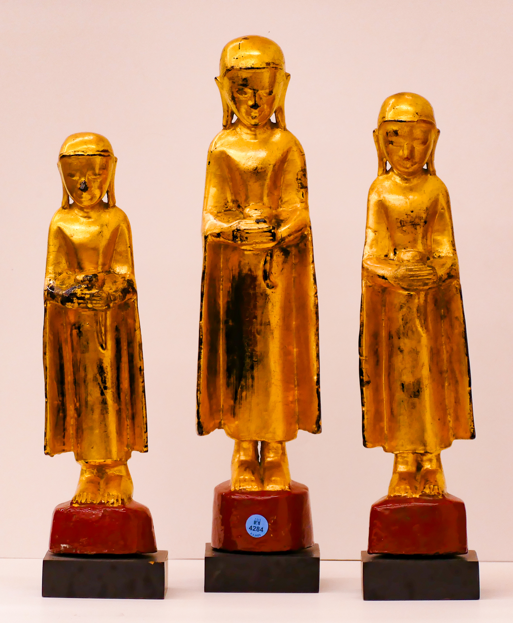 3pc Antique Burmese Gilt