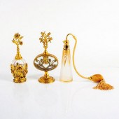 3PC ANTIQUE ORNATE PERFUME BOT