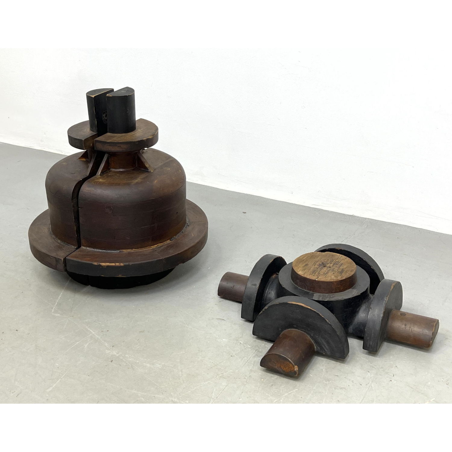 3pc Antique Wood Industrial