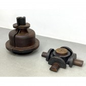 3pc Antique Wood Industrial Mo
