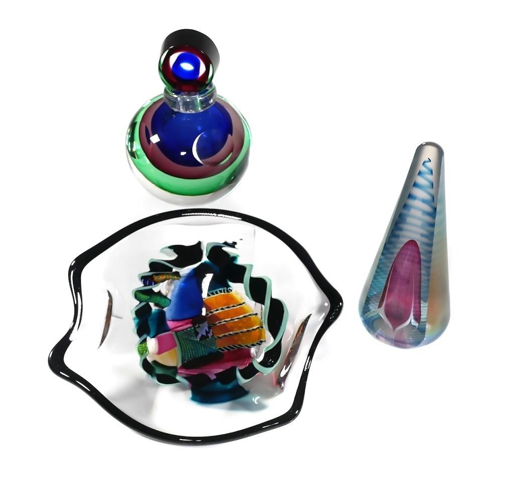 3PC ART GLASS STUART ABELMAN