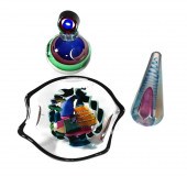 3PC ART GLASS STUART ABELMAN P