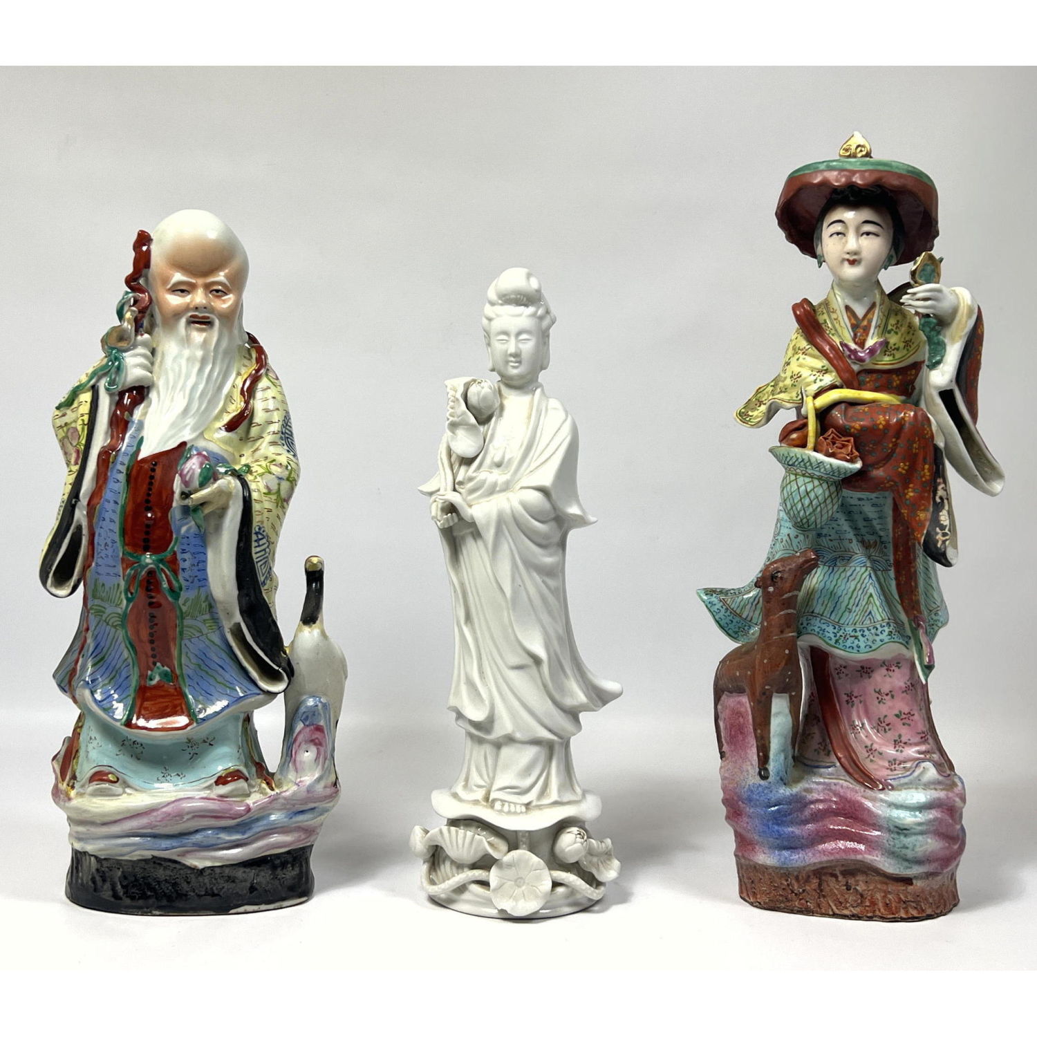 3pc Asian Porcelain or Pottery