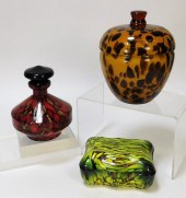 3PC ASSORTED BOHEMIAN ART GLAS