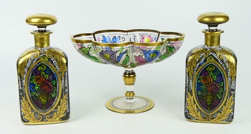 3PC BACCARAT? ART NOUVEAU GLASS