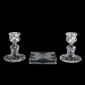 3PC, BACCARAT CRYSTAL CANDLEST
