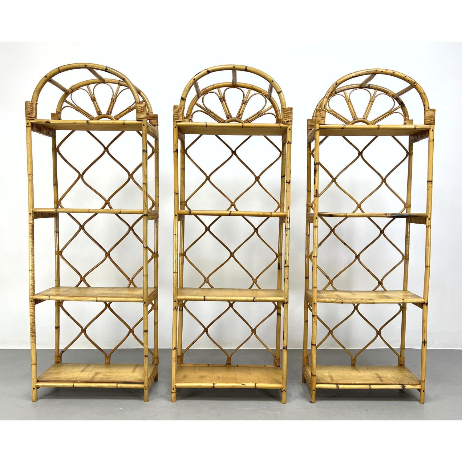 3pc Bamboo Arched Top Display