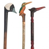 (3PC) BIRD CARVED WALKING STIC