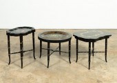 3PC BLACK LACQUERED FAUX BAMBO