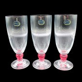 3PC BOHEMIA CRYSTAL WINE GLASS