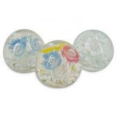 (3PC) BOTANICAL ART GLASS PAPE