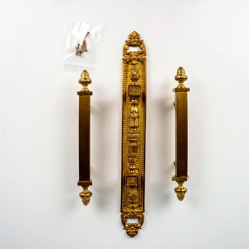 3PC BRASS FRENCH STYLE PULL DOOR