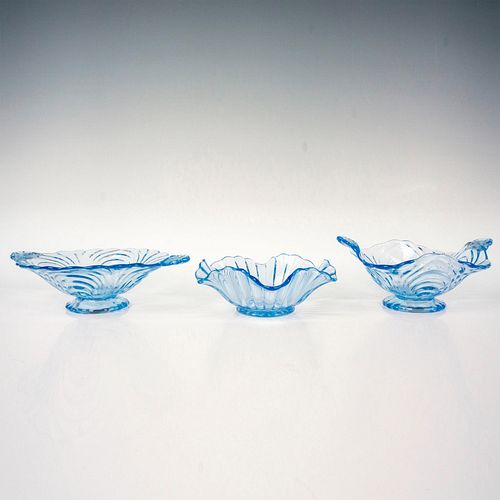 3PC CAMBRIDGE GLASS FOOTED BOWLS,