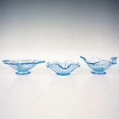 3PC CAMBRIDGE GLASS FOOTED BOW