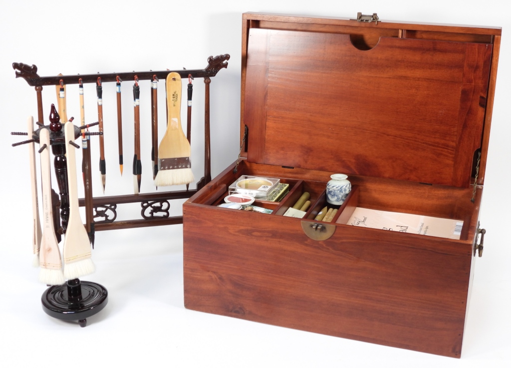 3PC CHINESE CALLIGRAPHY BOX &