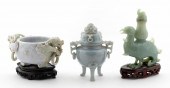 3PC CHINESE CARVED JADE & NEPH