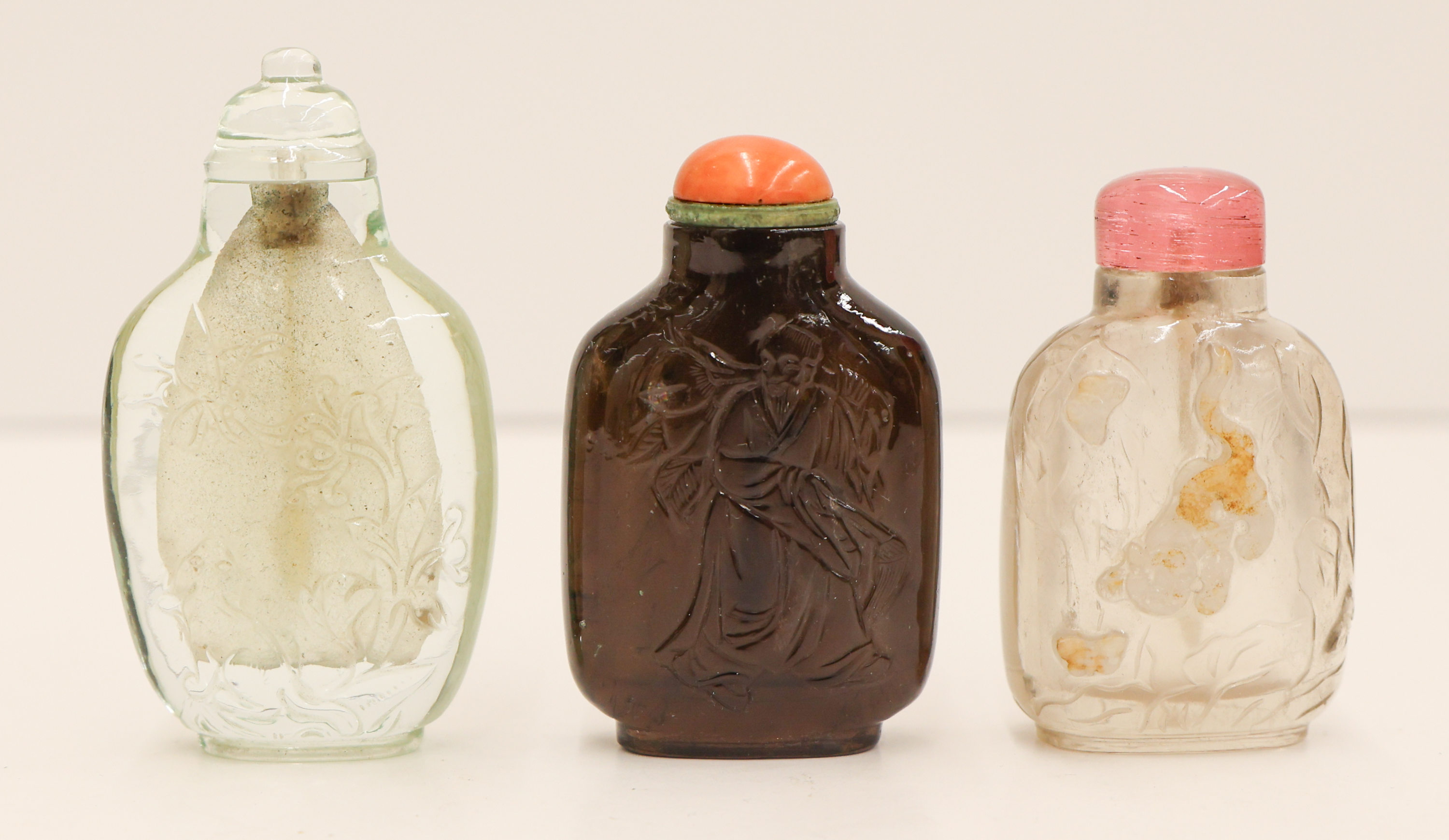 3pc Chinese Decorated Quartz