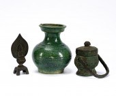3PC CHINESE GROUPING, VASE & 2