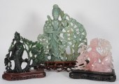 3PC CHINESE HARDSTONE & JADEIT