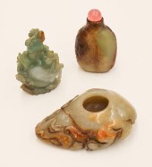 3pc Chinese Jade Snuff Bottles