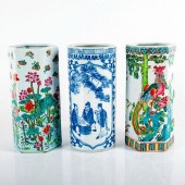 3PC CHINESE PORCELAIN VASESTal