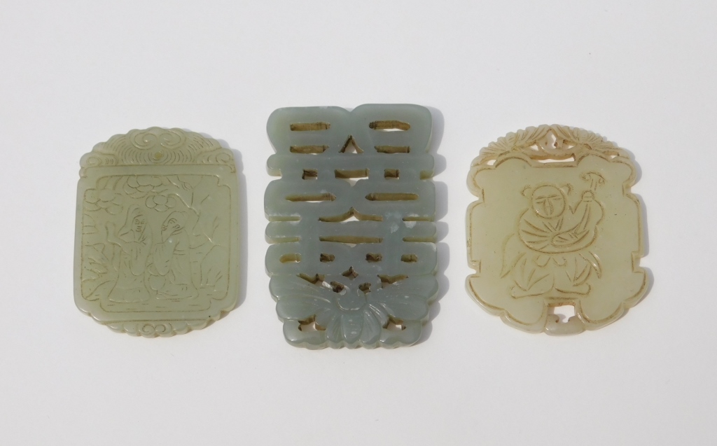 3PC CHINESE QING DYNASTY CARVED