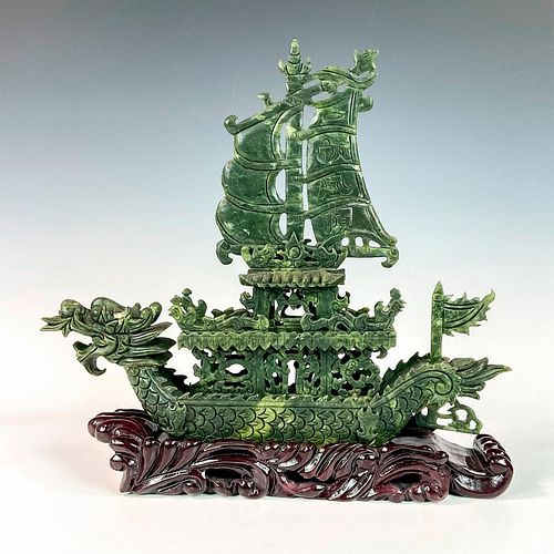 3PC CHINESE SPINACH JADE DRAGON