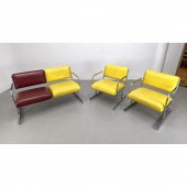 3pc Chrome Frame Love Seat Lou