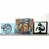 3pc Contemporary Art Lot. 1) F