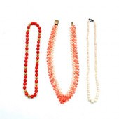 3PC CORAL AND PINK TONE BEAD N