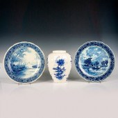 3PC DELFTS POTTERY, PLATTERS A