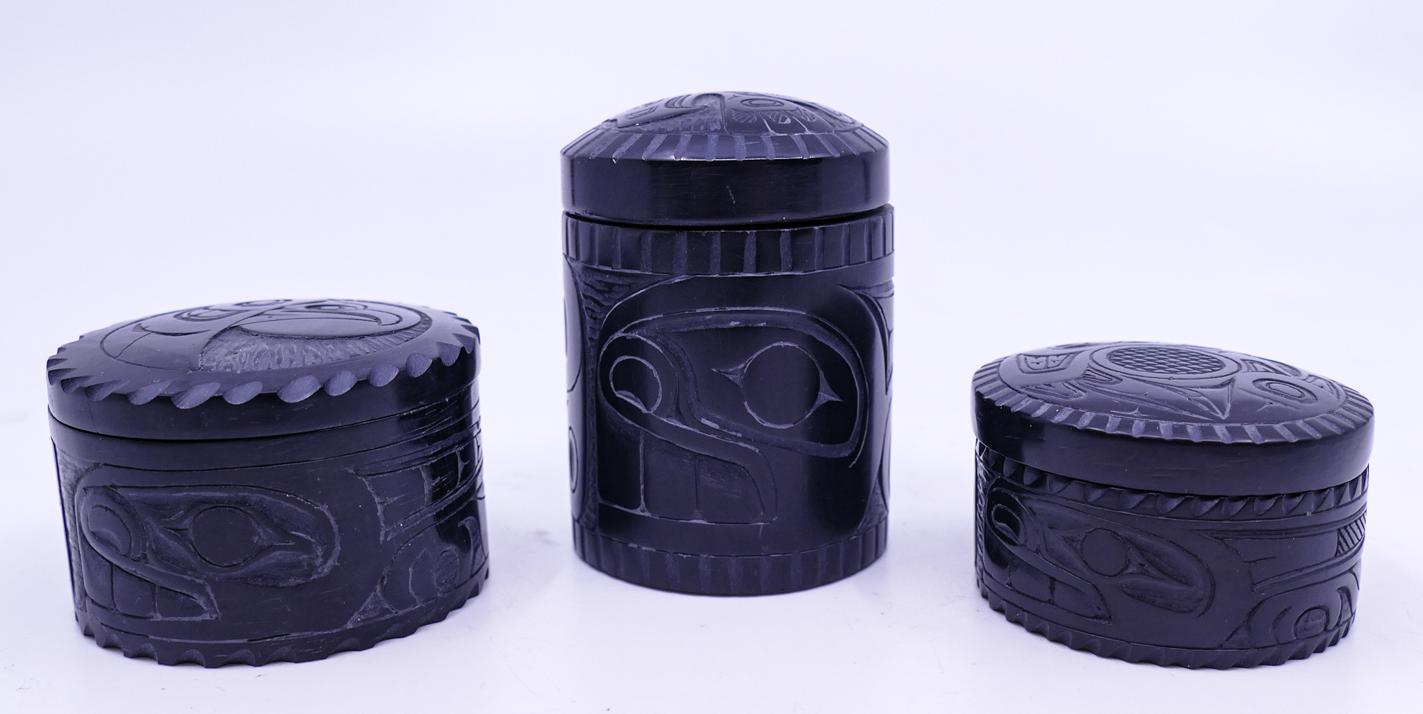 3pc Denny Dixon Argillite Carved