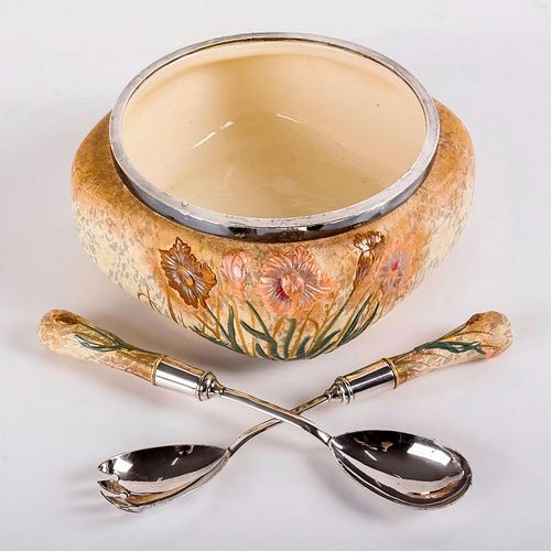 3PC DOULTON BURLSEM, SALAD BOWL