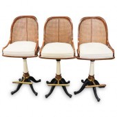 (3PC) DREXEL CANE BAR CHAIRSDE