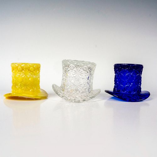 3PC FENTON GLASS HAT TOPPERS, DAISY