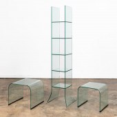 3PC FIAM ITALIAN GLASS FURNITU