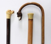 3PC FIGURAL DOG HANDLED CANE W