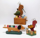 3PC FOLK ART FIGURAL SEWING BO