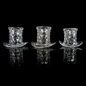 3PC FOSTORIA GLASS HAT TOPPER
